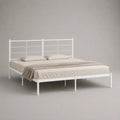 Doppelbett Metallbettgestell, Weiß, Liegefläche 180 × 200 cm, Gesamtmaß 208 × 186 × 110 cm