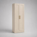 Küchenvorratsschrank aus MDF und Spanplatte mit 2 Türen, Creme, 60 × 40 × 180 cm