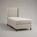Boxspringbett-Set 90 × 200 cm mit Matratze, Topper und gepolstertem Kopfteil, Polyester, Beige